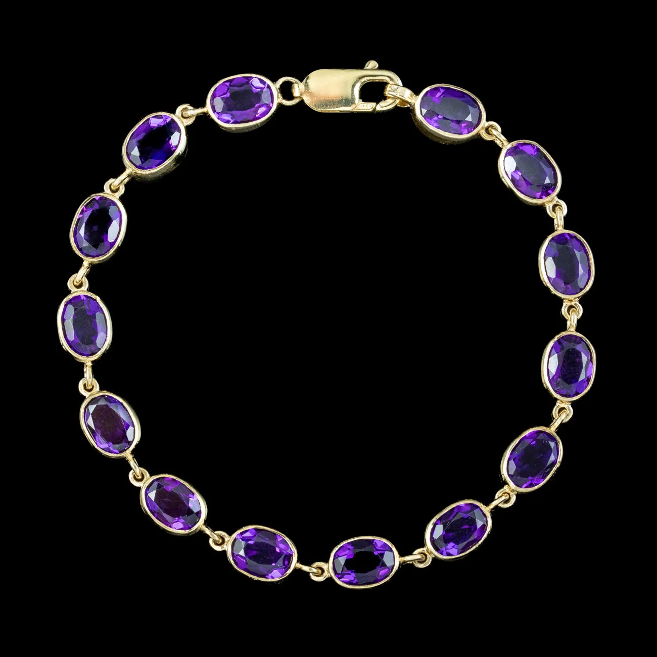 Edwardian Style Amethyst Bracelet 9ct Gold