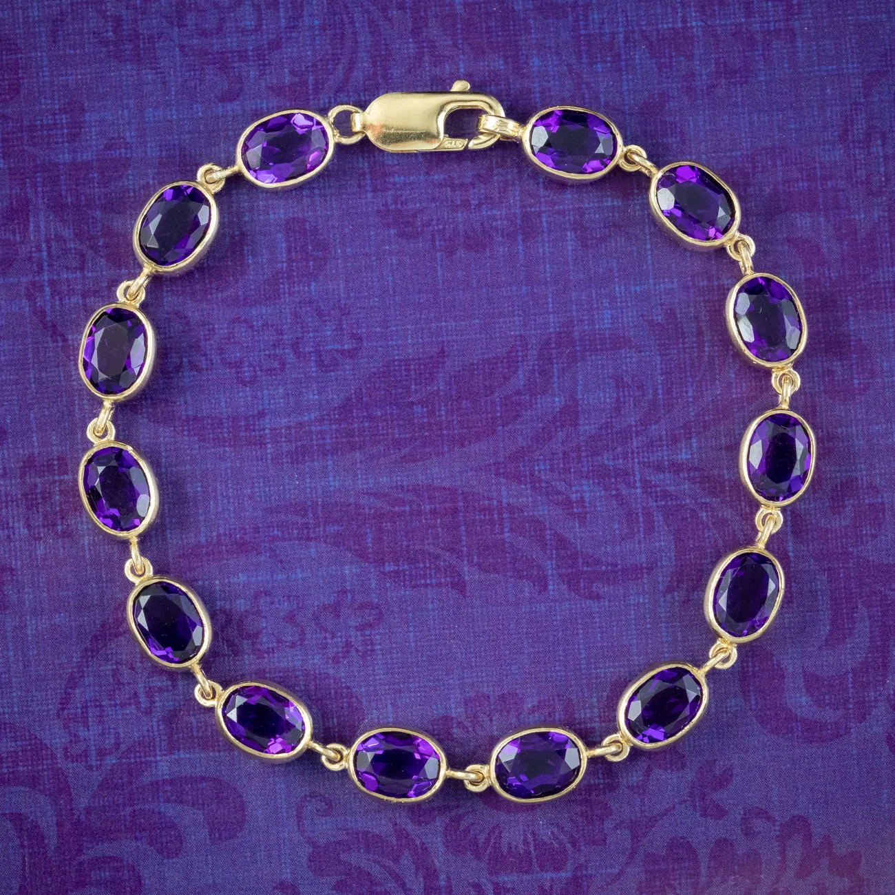 Edwardian Style Amethyst Bracelet 9ct Gold