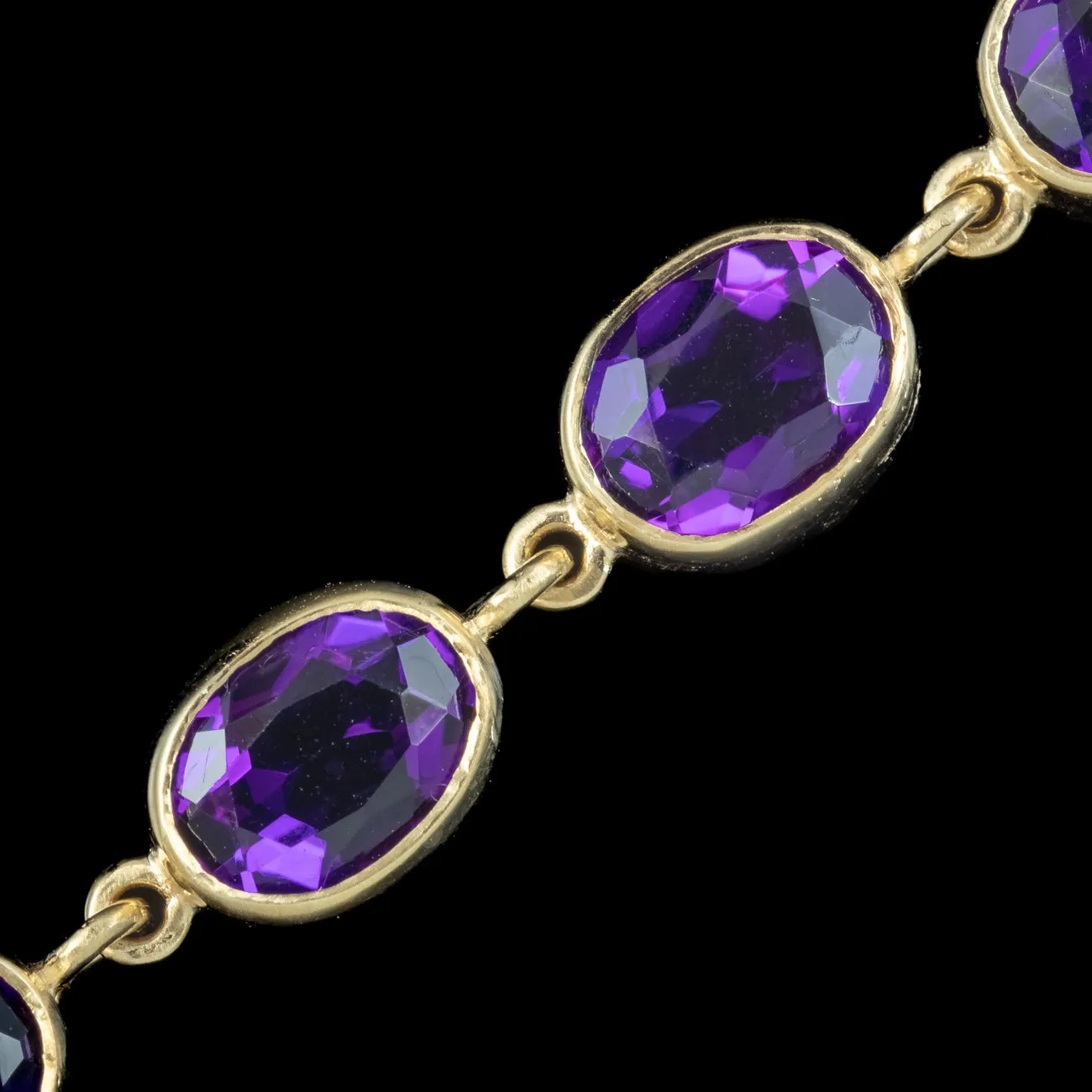 Edwardian Style Amethyst Bracelet 9ct Gold