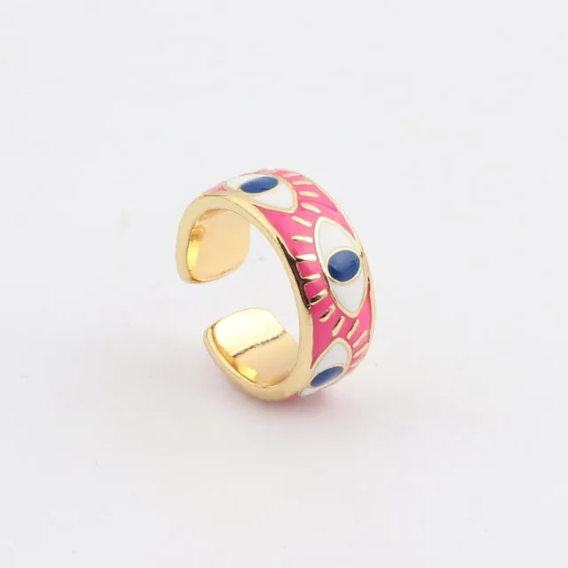 Enamel Engrave Cute friendship ring