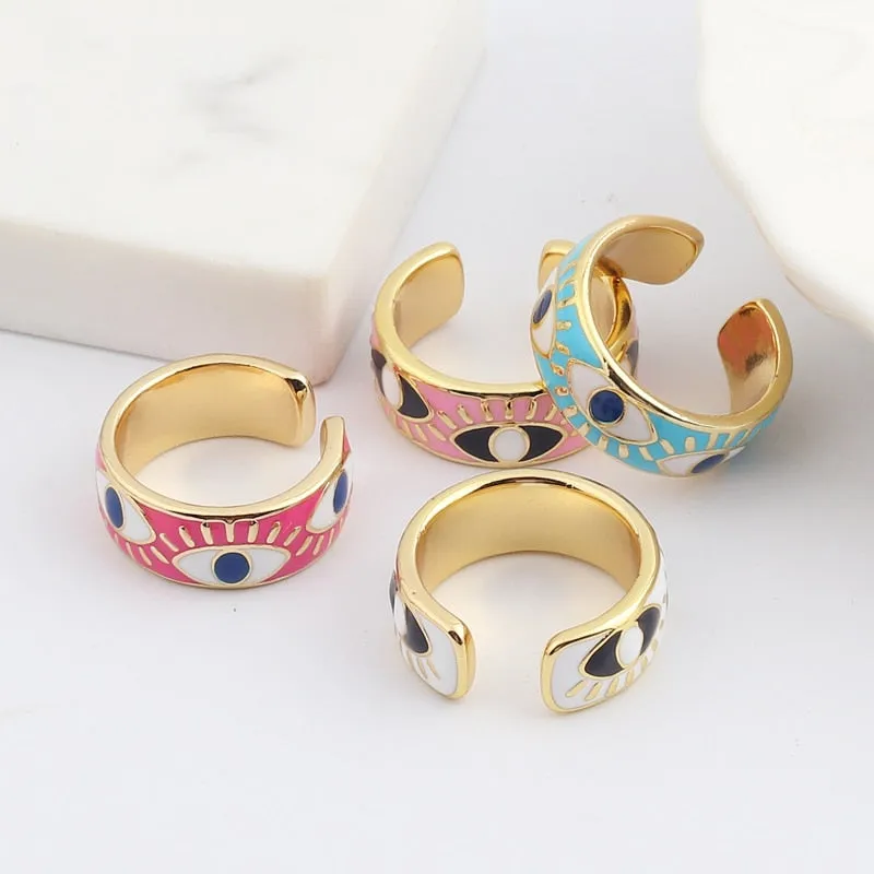 Enamel Engrave Cute friendship ring