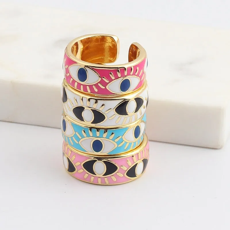 Enamel Engrave Cute friendship ring