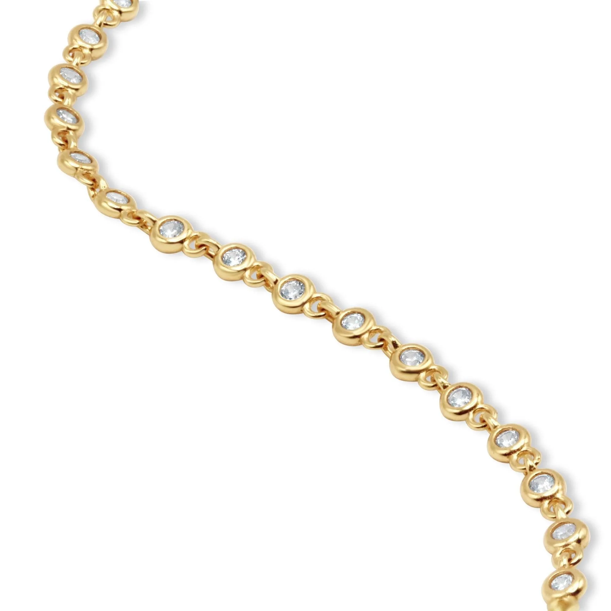 Eternity line Round Stone Tennis Necklace