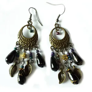 Ethinic Antique Bronze Bohemia Beaded Vintage Earrings For Women Lady New Jewelry Bijouterie