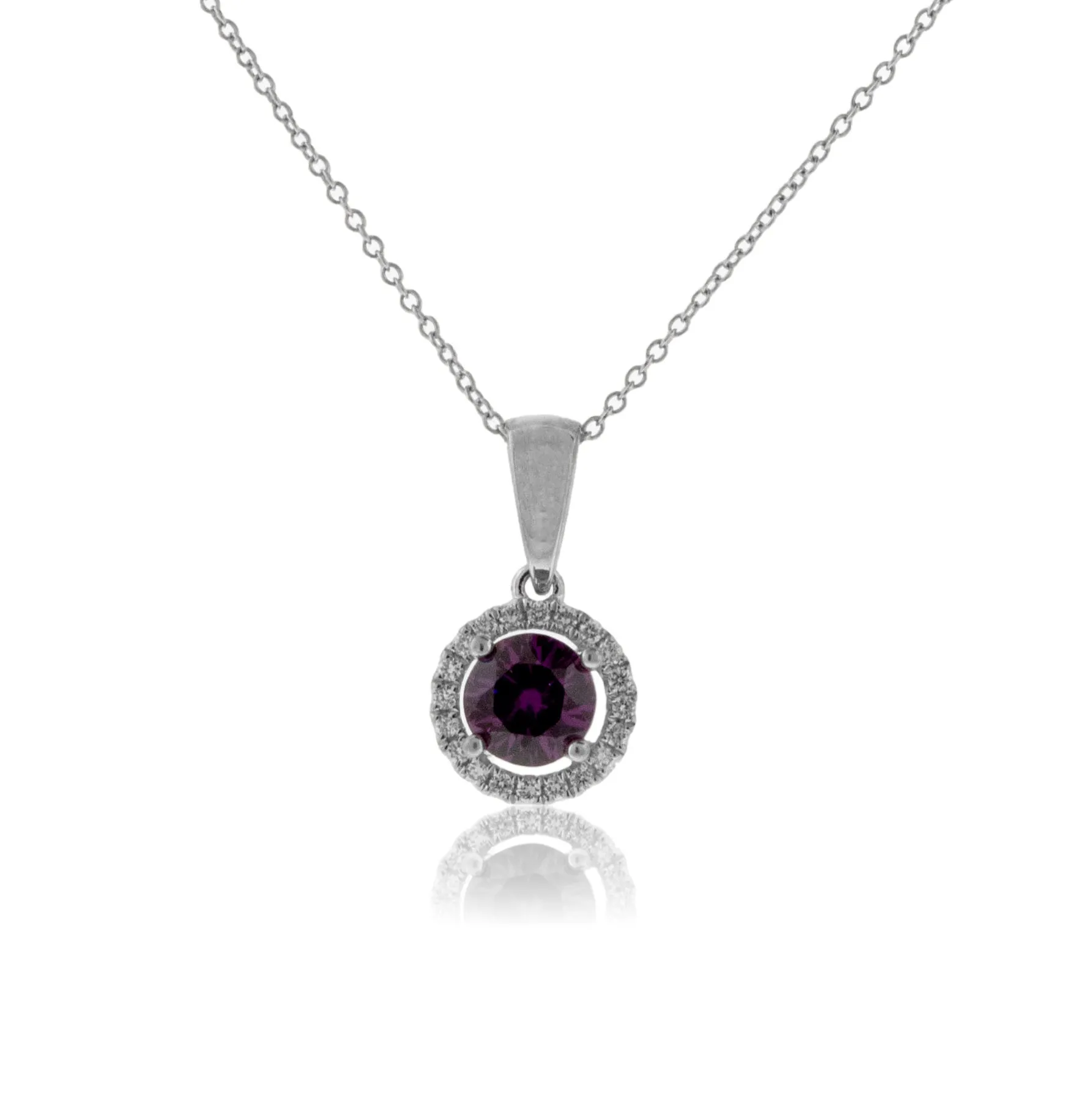 Garnet & Diamond Halo Pendant