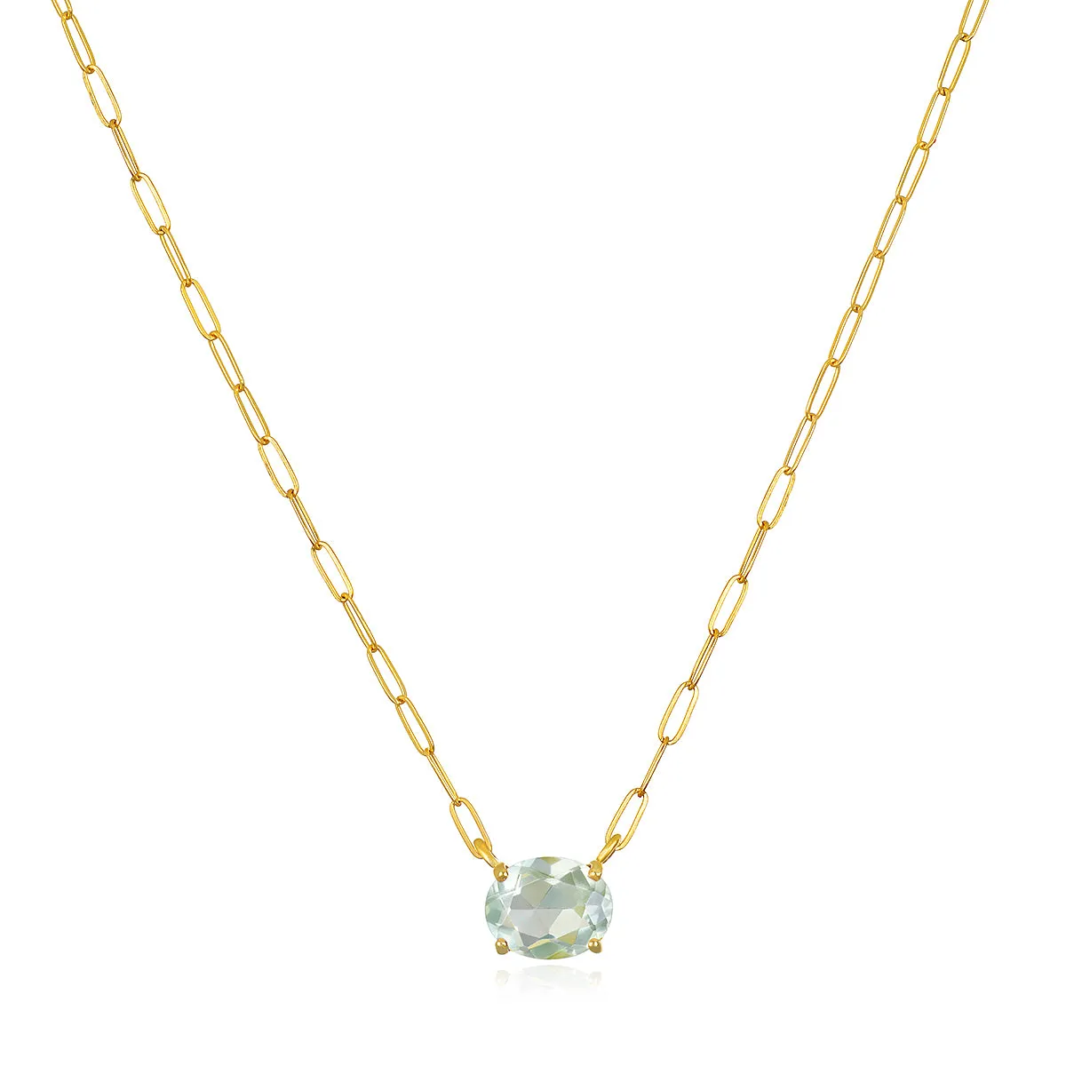 Gem Drop Green Amethyst Necklace