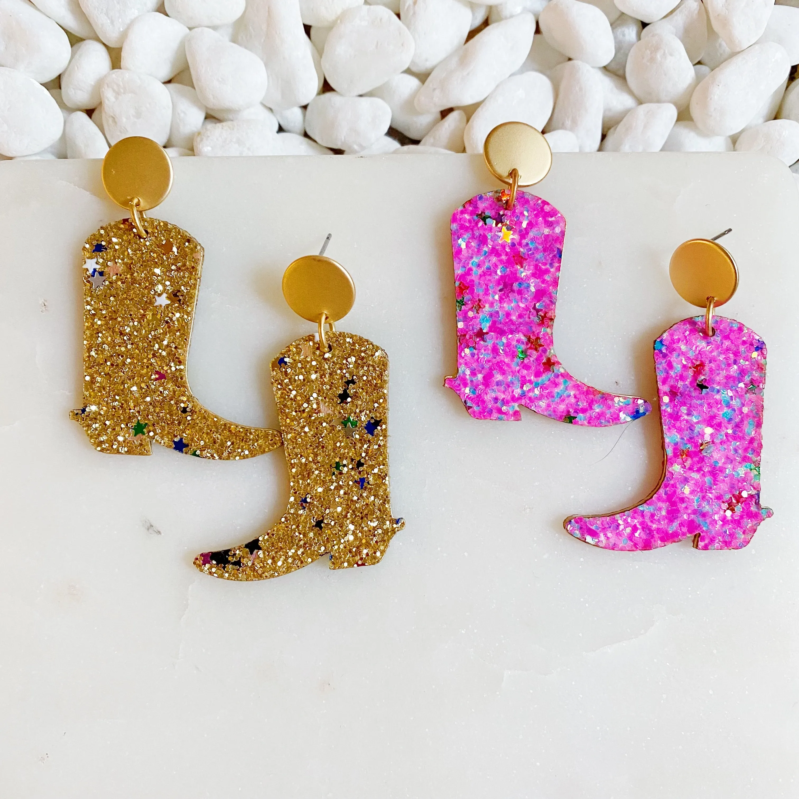 Glittered Up Cowgirl Earrings