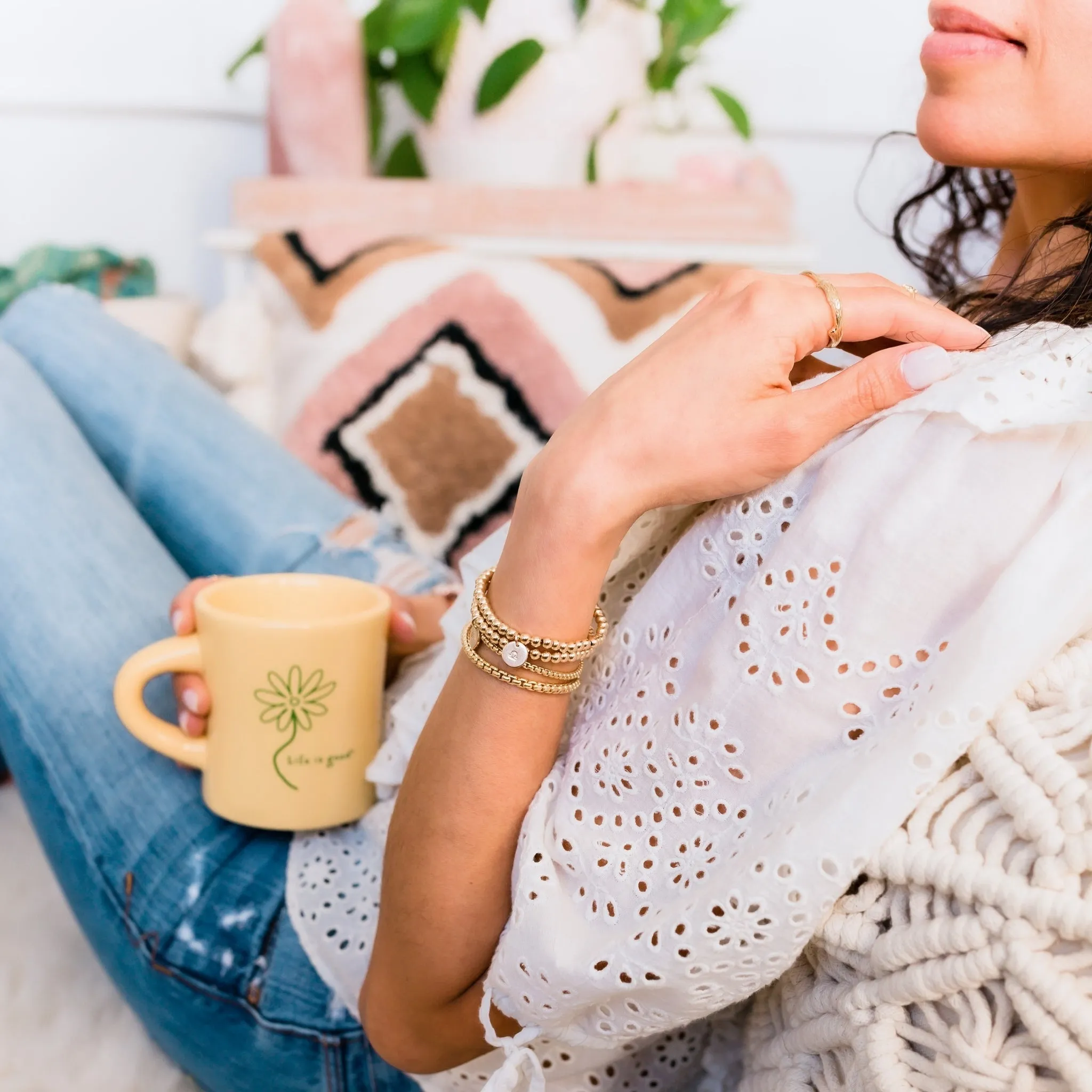 Gold Beaded Bracelet | Symbol