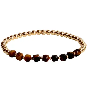 Gold Beaded Bracelet | Tiger's Eye