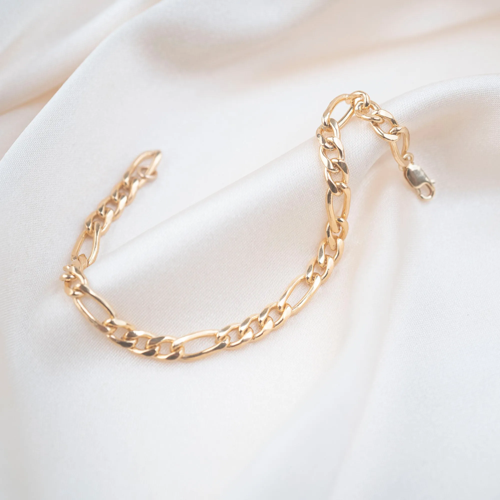 Gold Filled Thick Figaro Bracelet