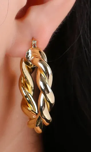 Gold Filled Twisted Hoop Earrings