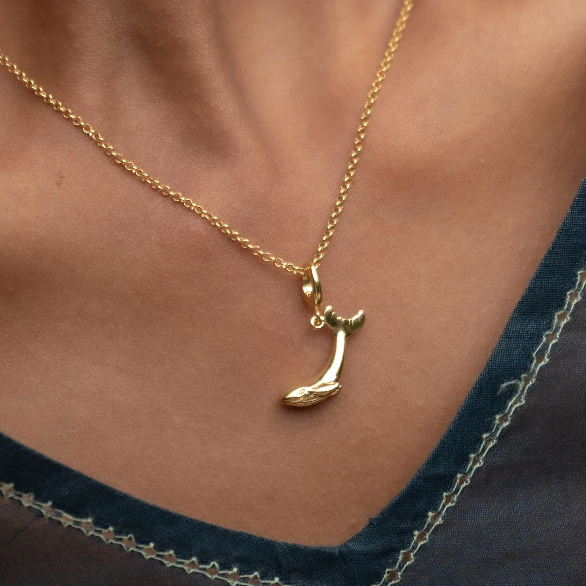 Gold Plated Whale Necklace