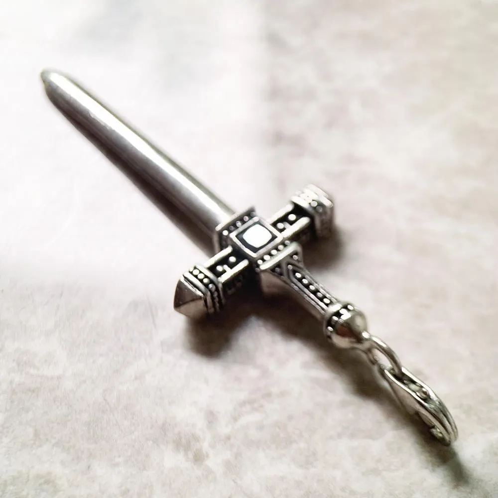 Gothic European Style Sword & Knight Skull with Crown Pendants