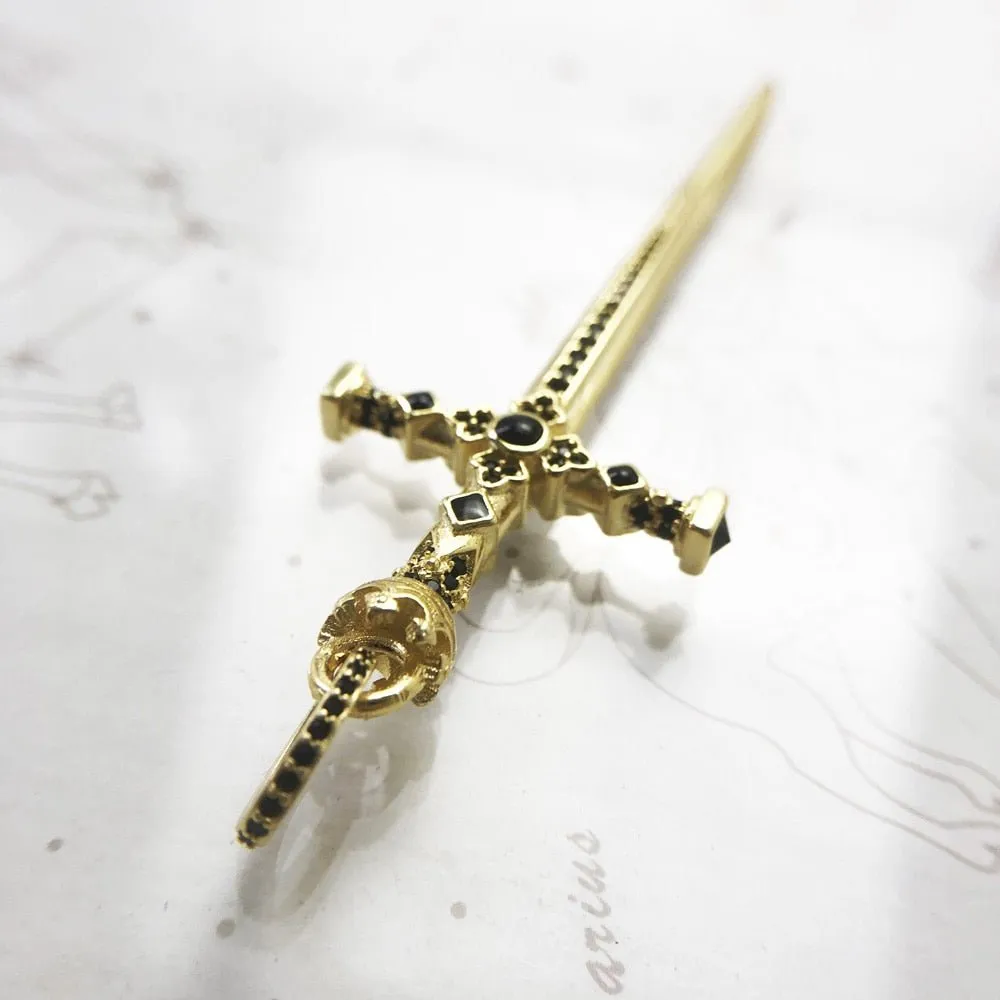 Gothic European Style Sword & Knight Skull with Crown Pendants