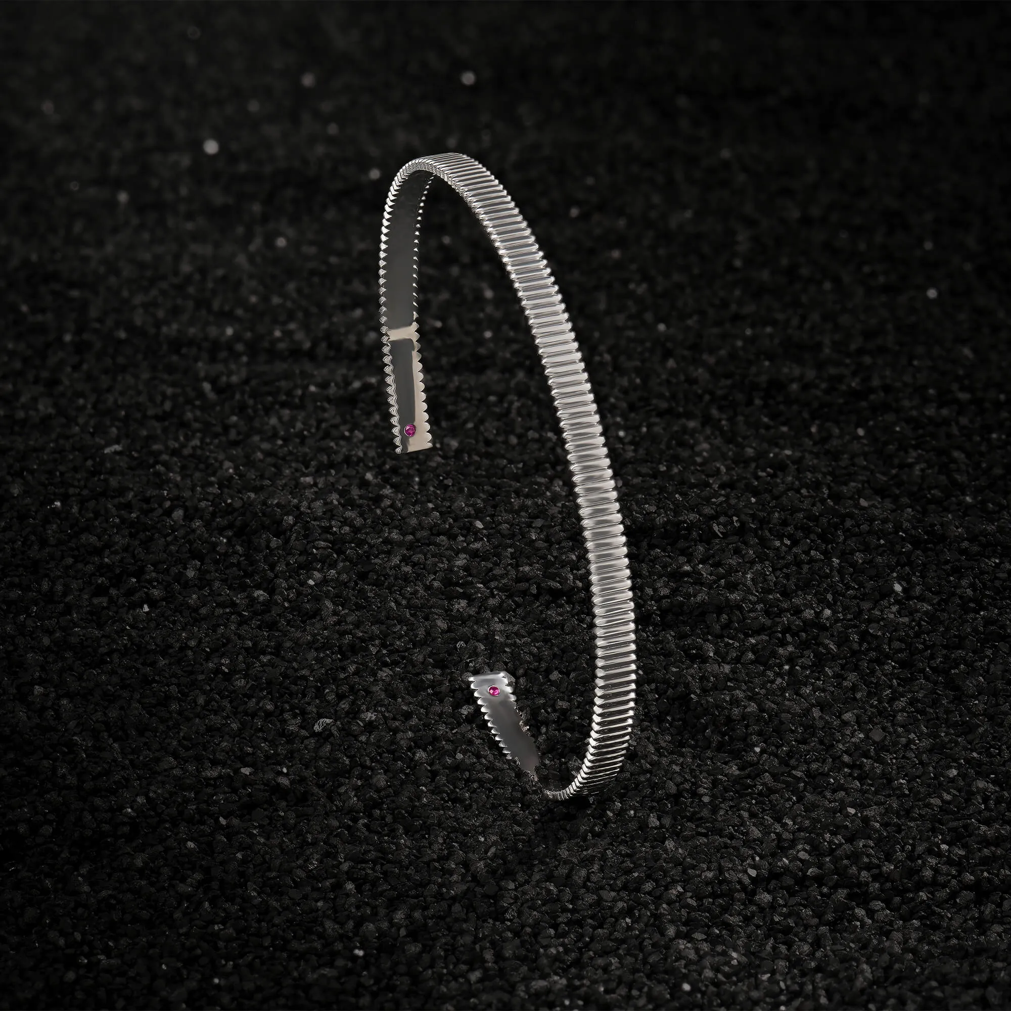 Grosgrain Cuff in Silver