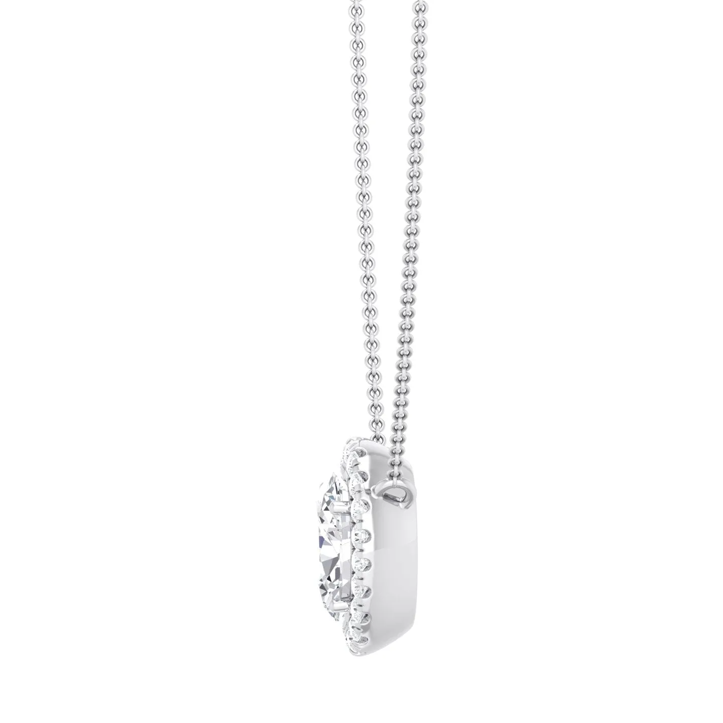 Halo Oval Lab Grown Diamond Pendant