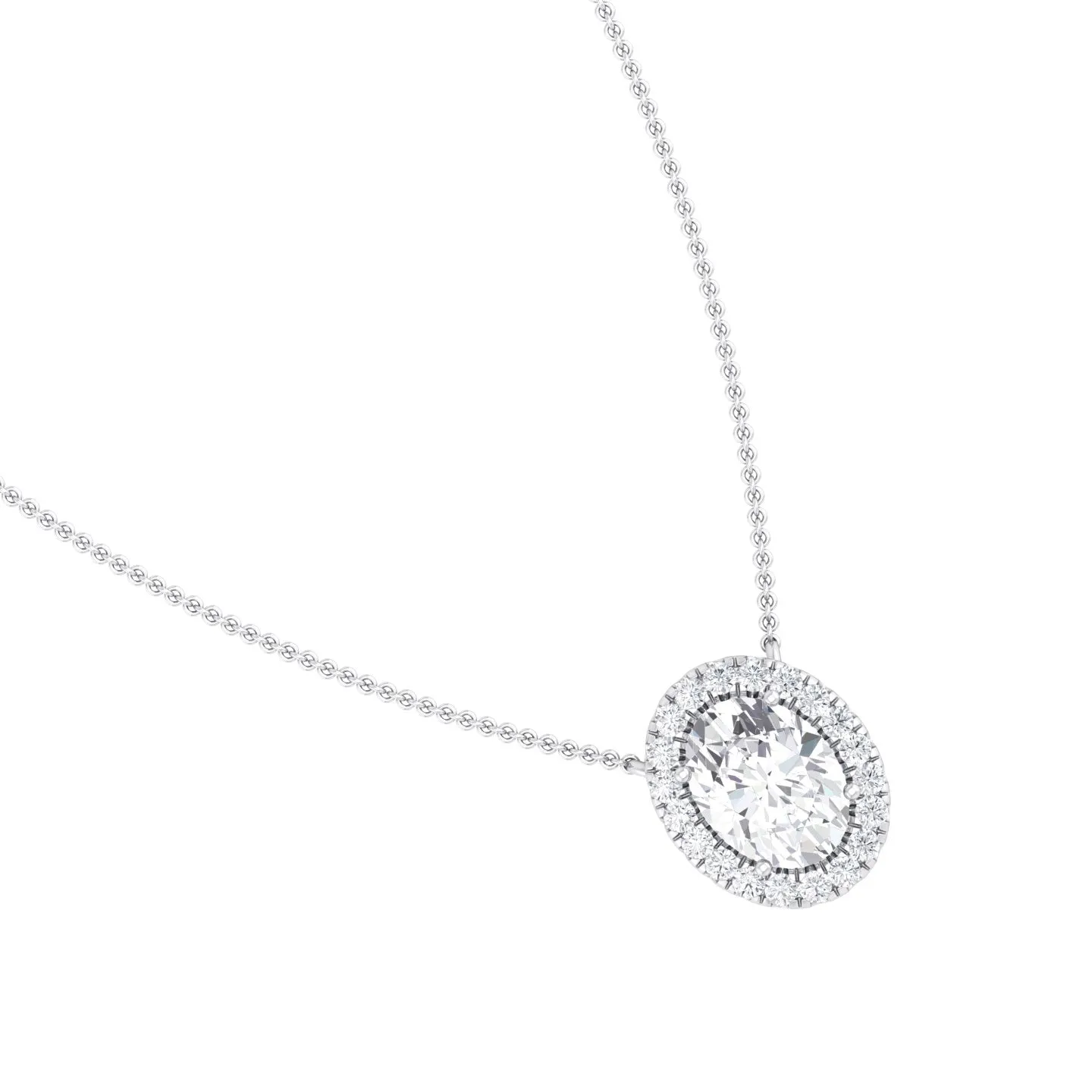 Halo Oval Lab Grown Diamond Pendant