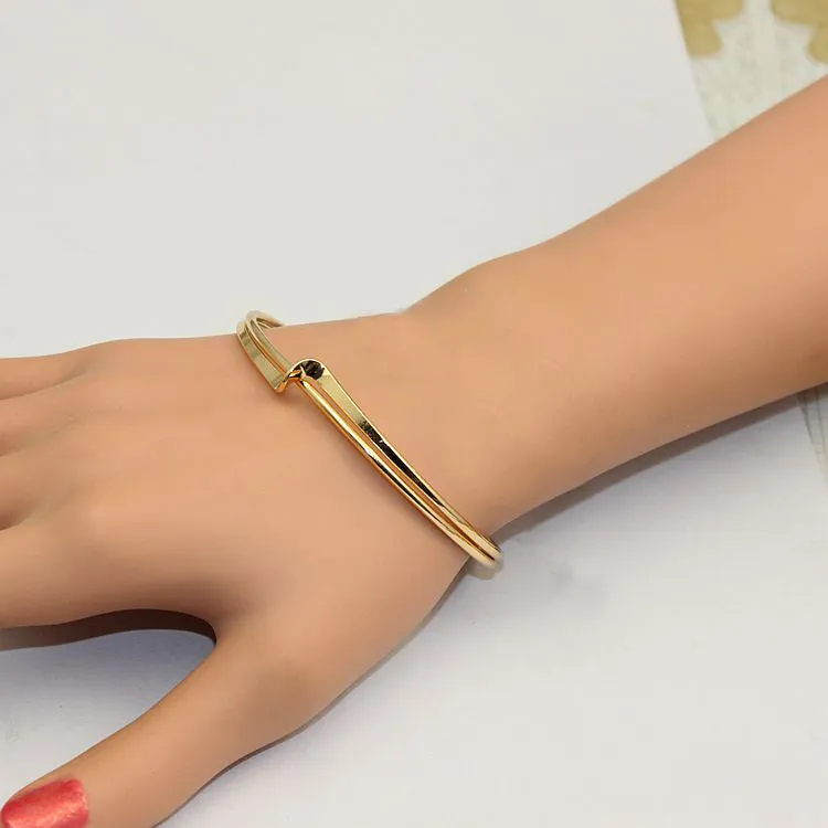 High-end minimalist copper bracelet opening adjustable