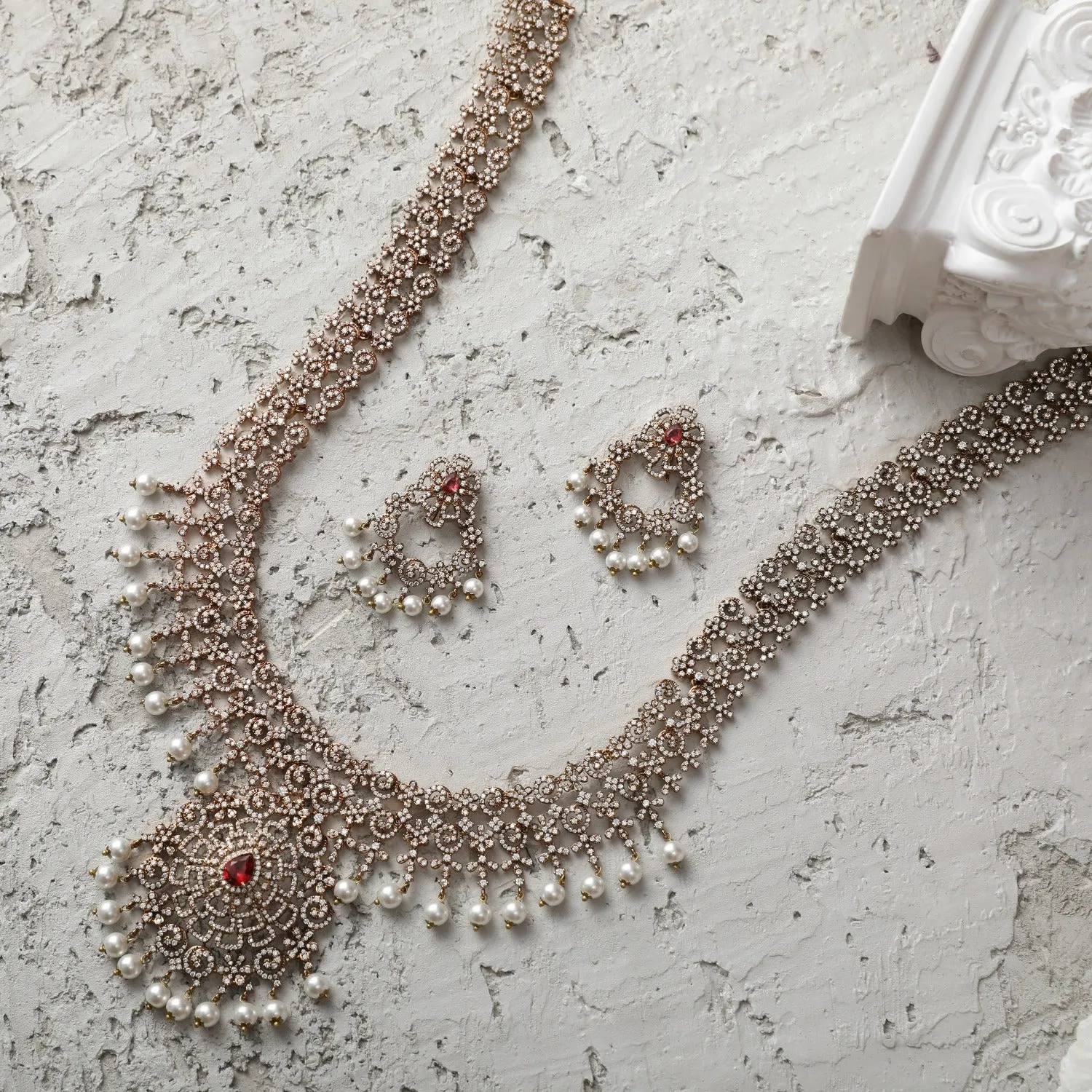 Idika Nakshatra CZ Bridal Long Necklace Set