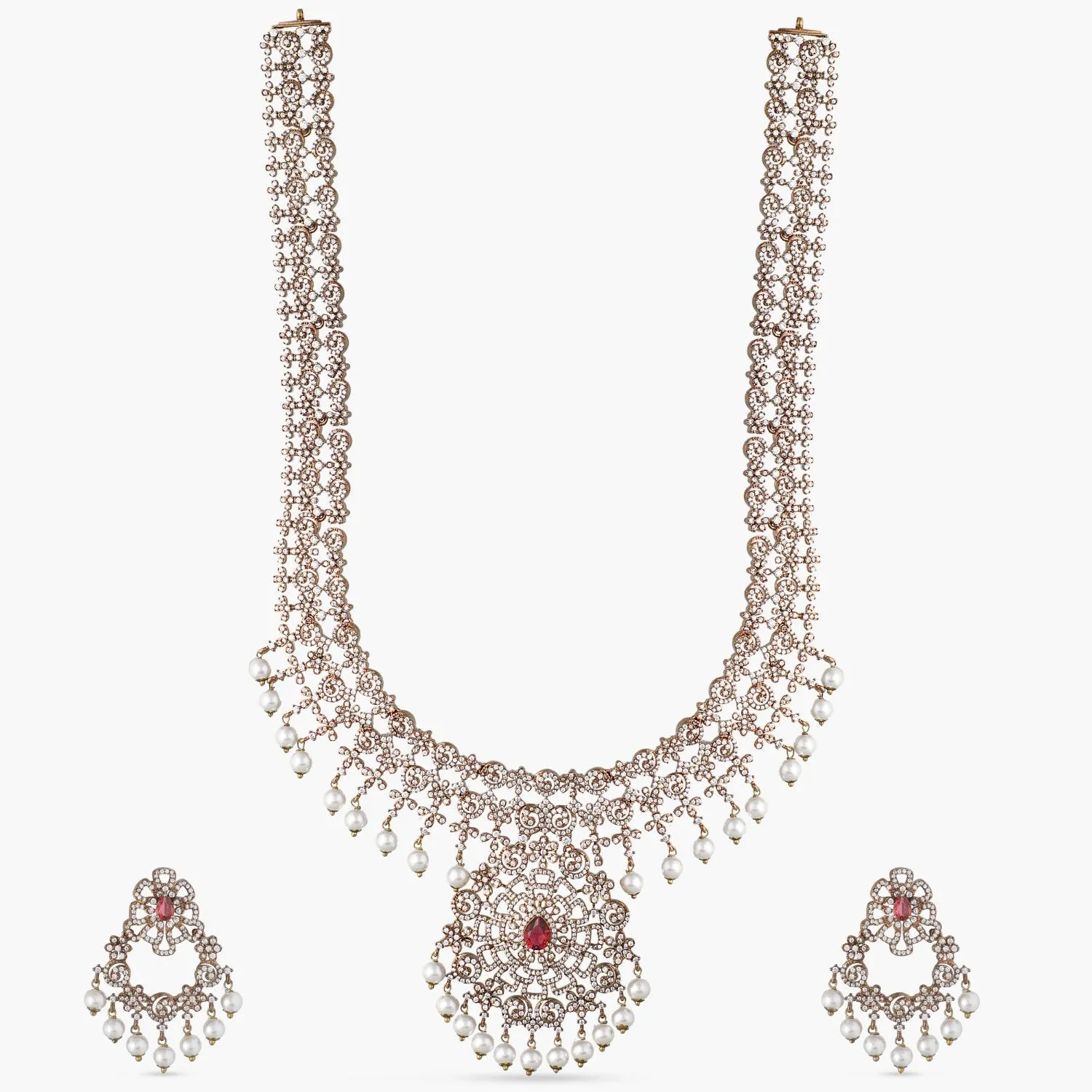 Idika Nakshatra CZ Bridal Long Necklace Set