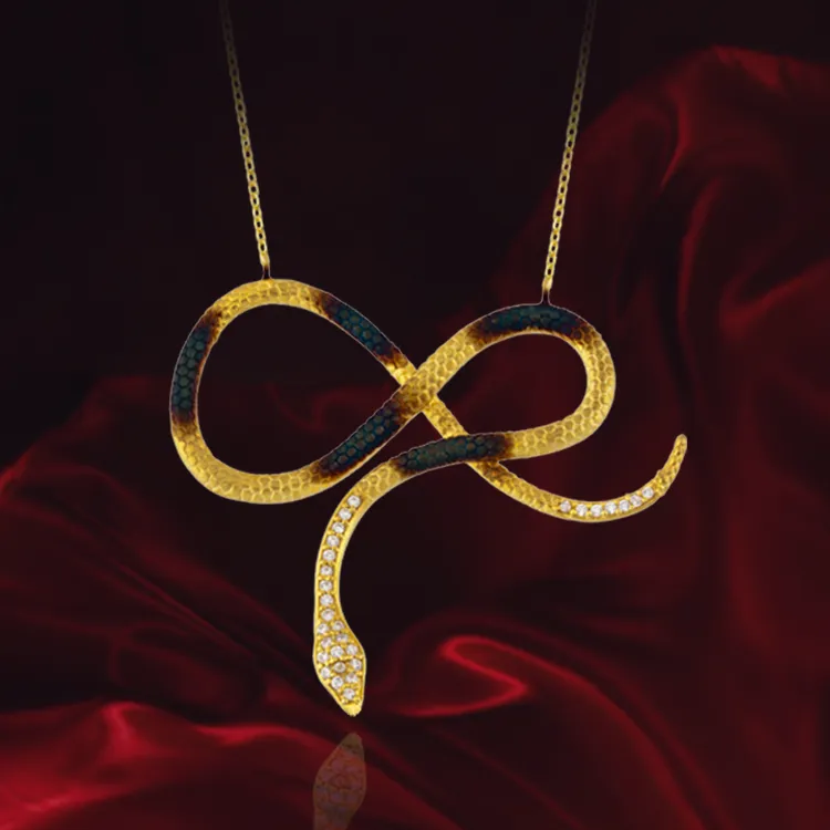 Infinity Snake Bow Pendant