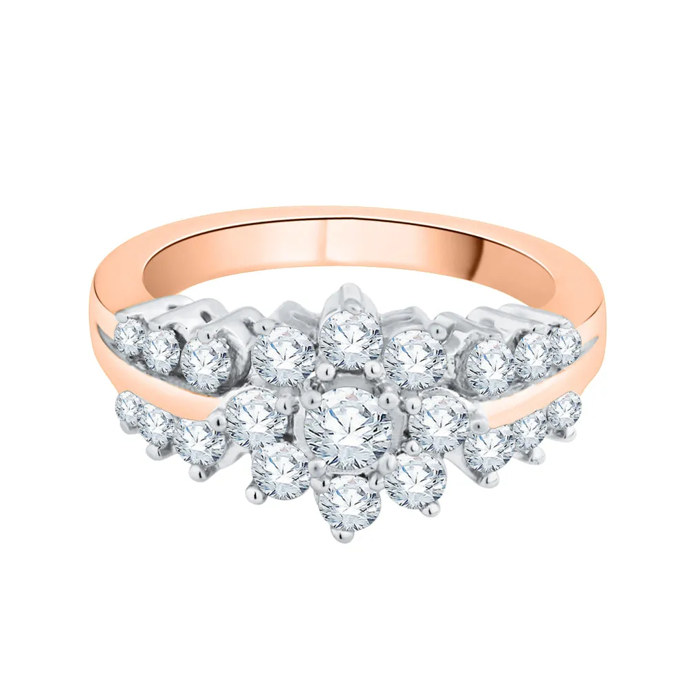 KATARINA 1 cttw Diamond Floral Engagement Ring