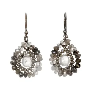 Labradorite and Pearl Earrings 2362 by Michelle Pressler Jewelry