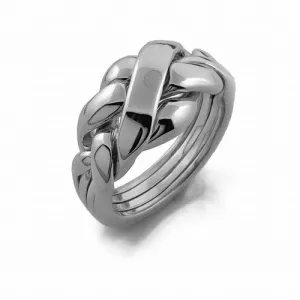 LADIES 4 band STERLING SILVER Puzzle Ring LS-4C1