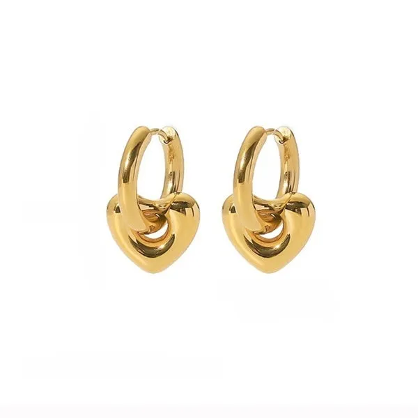 Love Drip Danglers Gold Hoop Earrings JLT12752