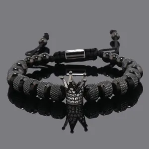 Luxury Crown Charms Stainless Steel Beads Man Bracelet Women Hand Jewelry Valentine's Day Gift