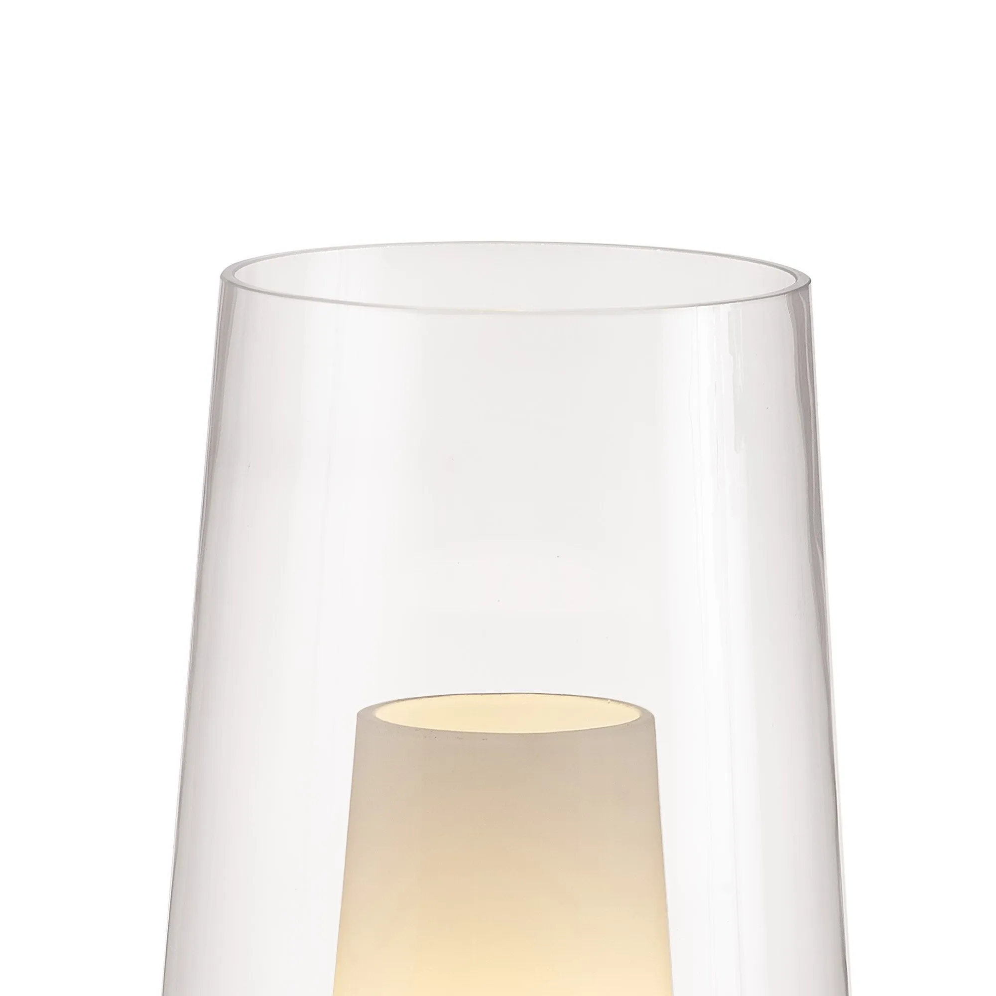 Mantra M8401 Nora Table Lamp Gold/White/Clear Glass With Frosted Inner