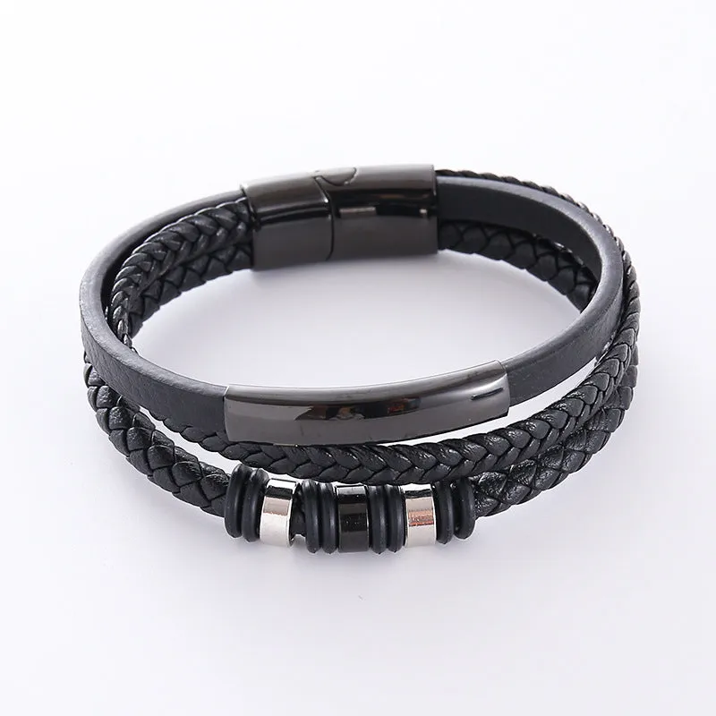 Men Minimalist Round Stainless Steel Electroplating Bracelets