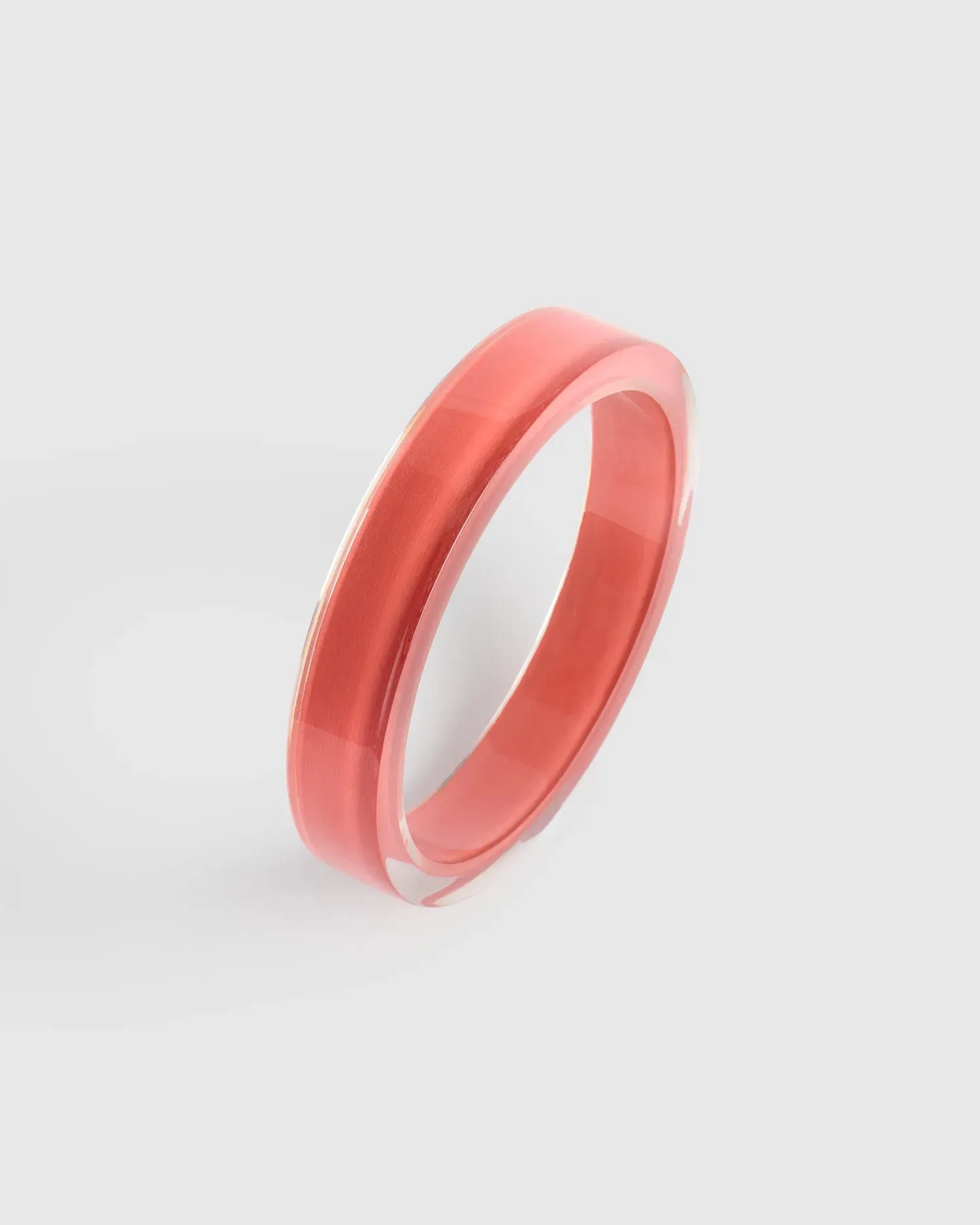 Minimalist Bangle Bracelet, Coral