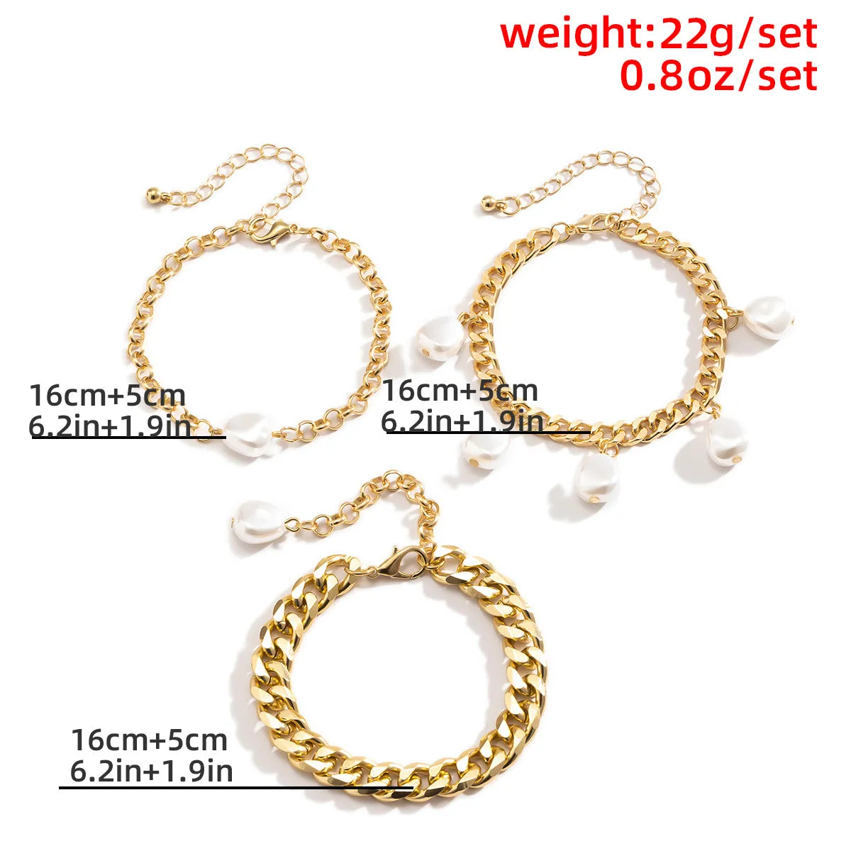 Minimalist Hip-hop Style Chain Set Of 3