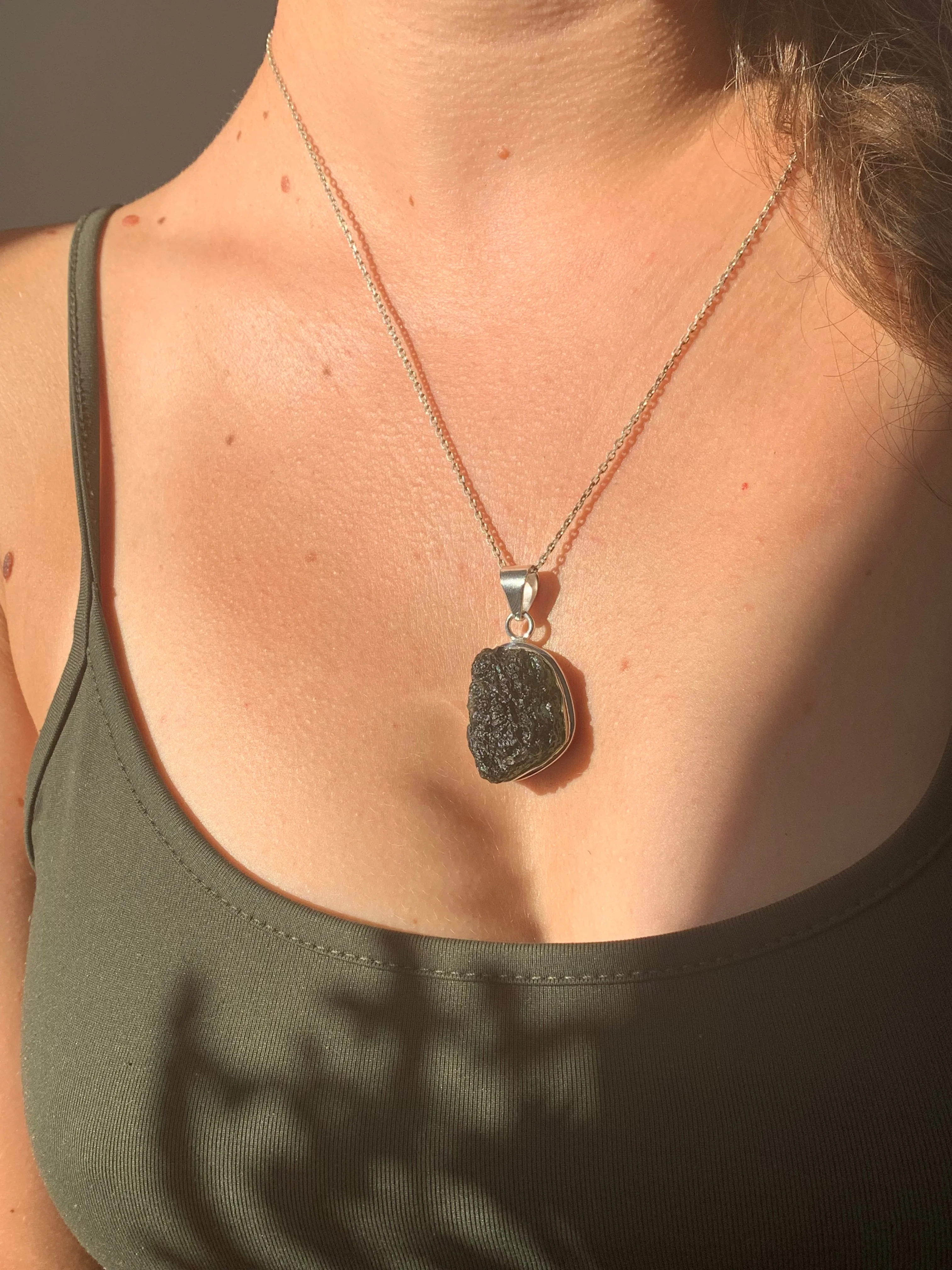 Moldavite Ansley Pendant - Freeform C