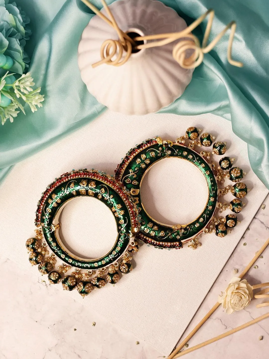 Mughal Meena Openable Kada Pair