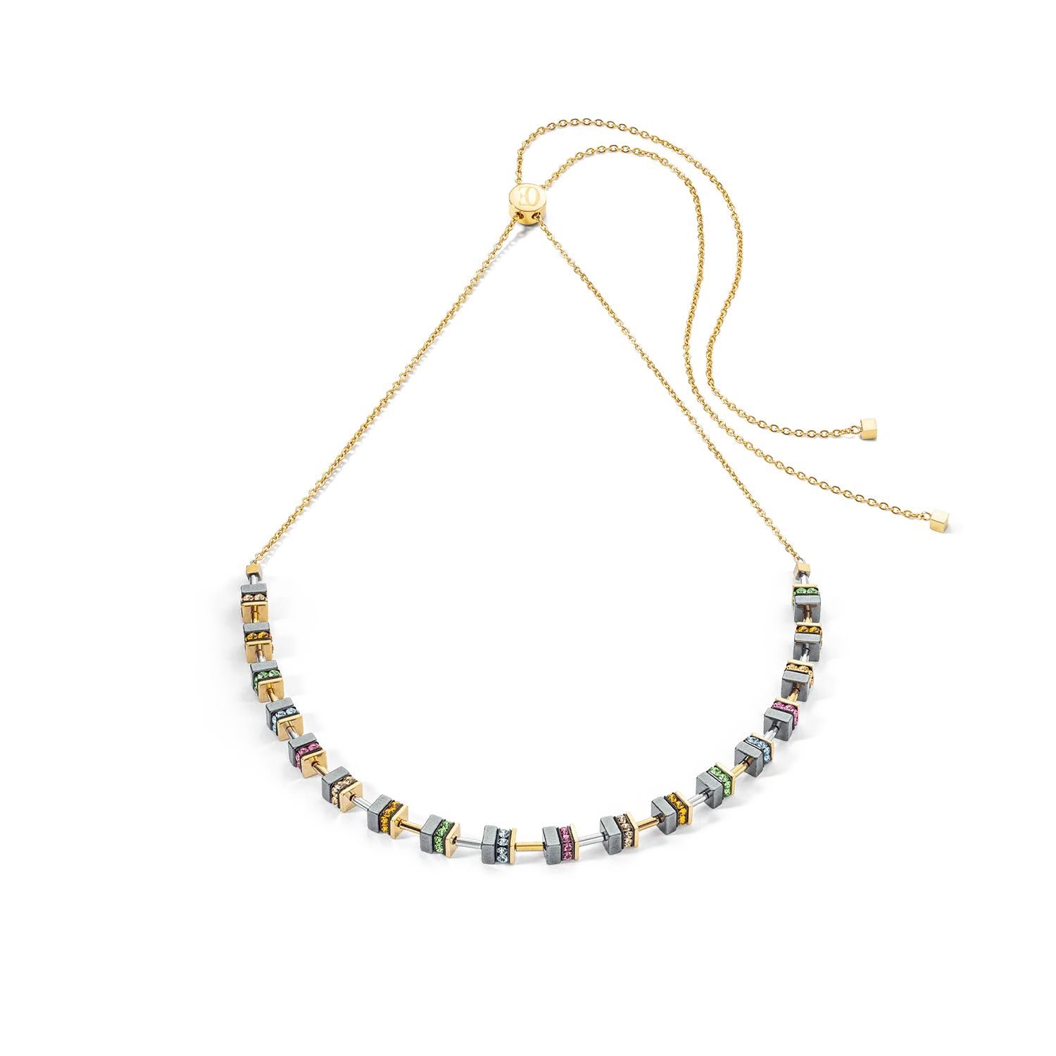 Multicolor Sparkling Chain Necklace