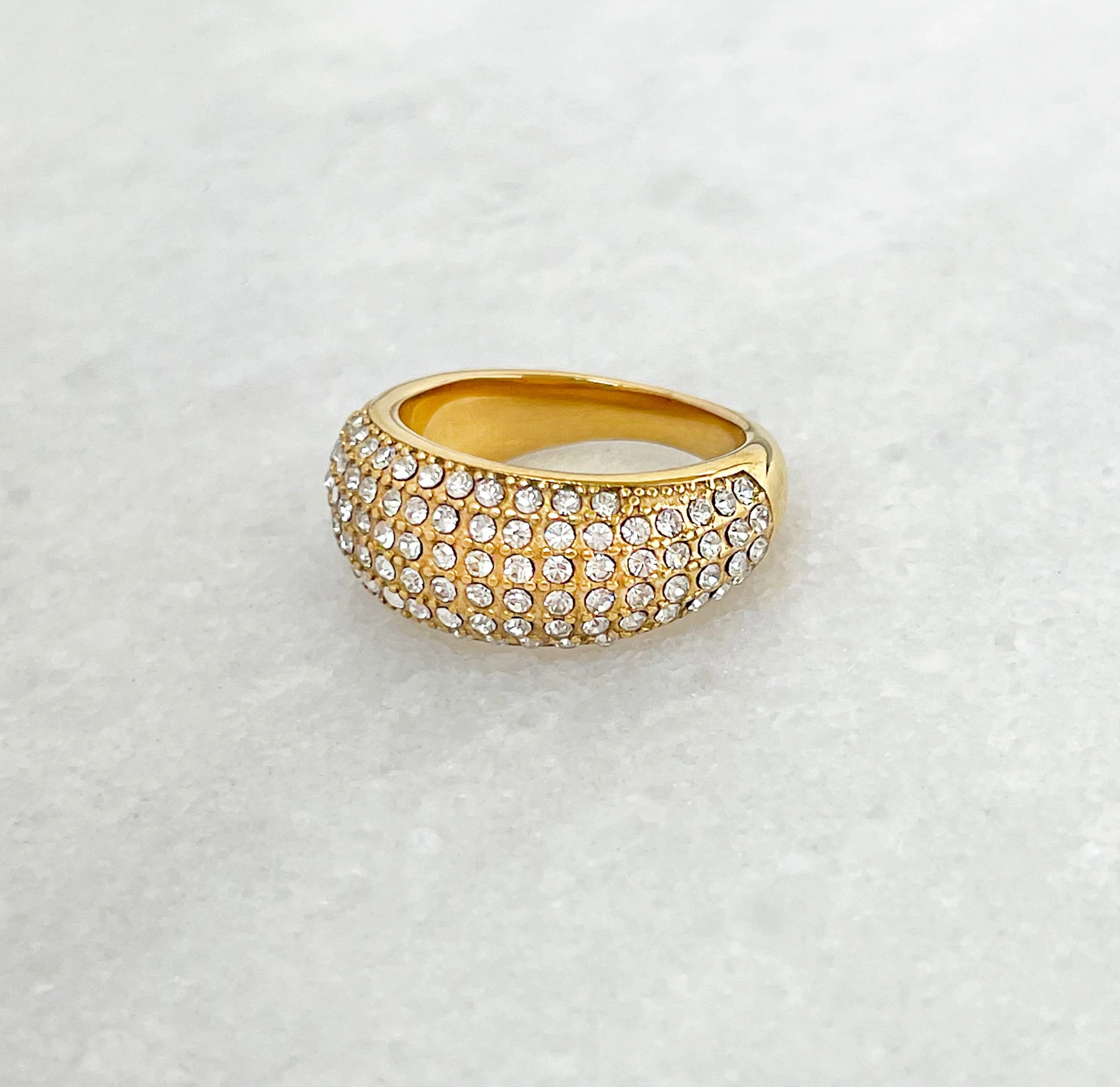 NATALIA GOLD DOME PAVE RING