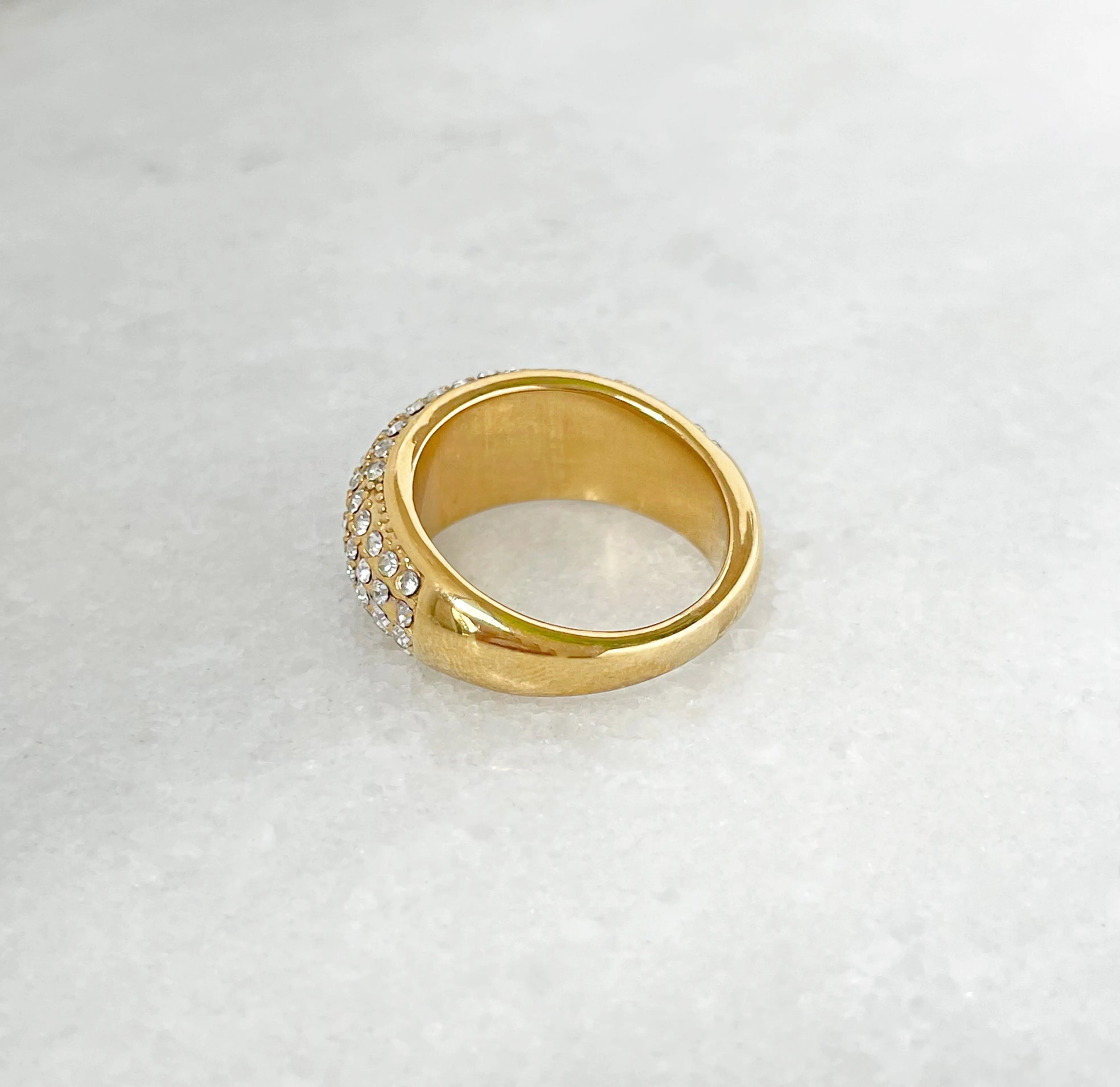 NATALIA GOLD DOME PAVE RING