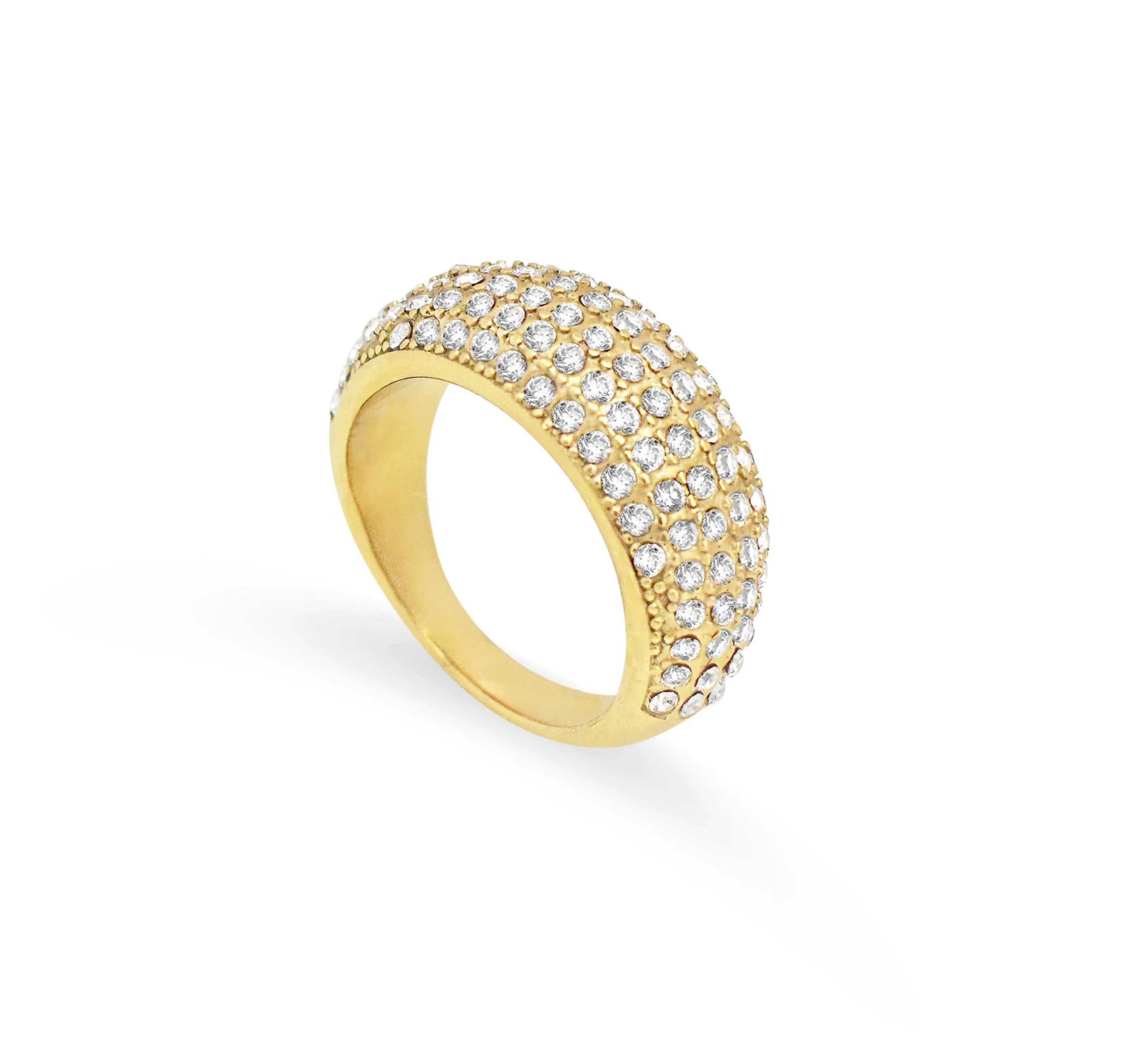 NATALIA GOLD DOME PAVE RING