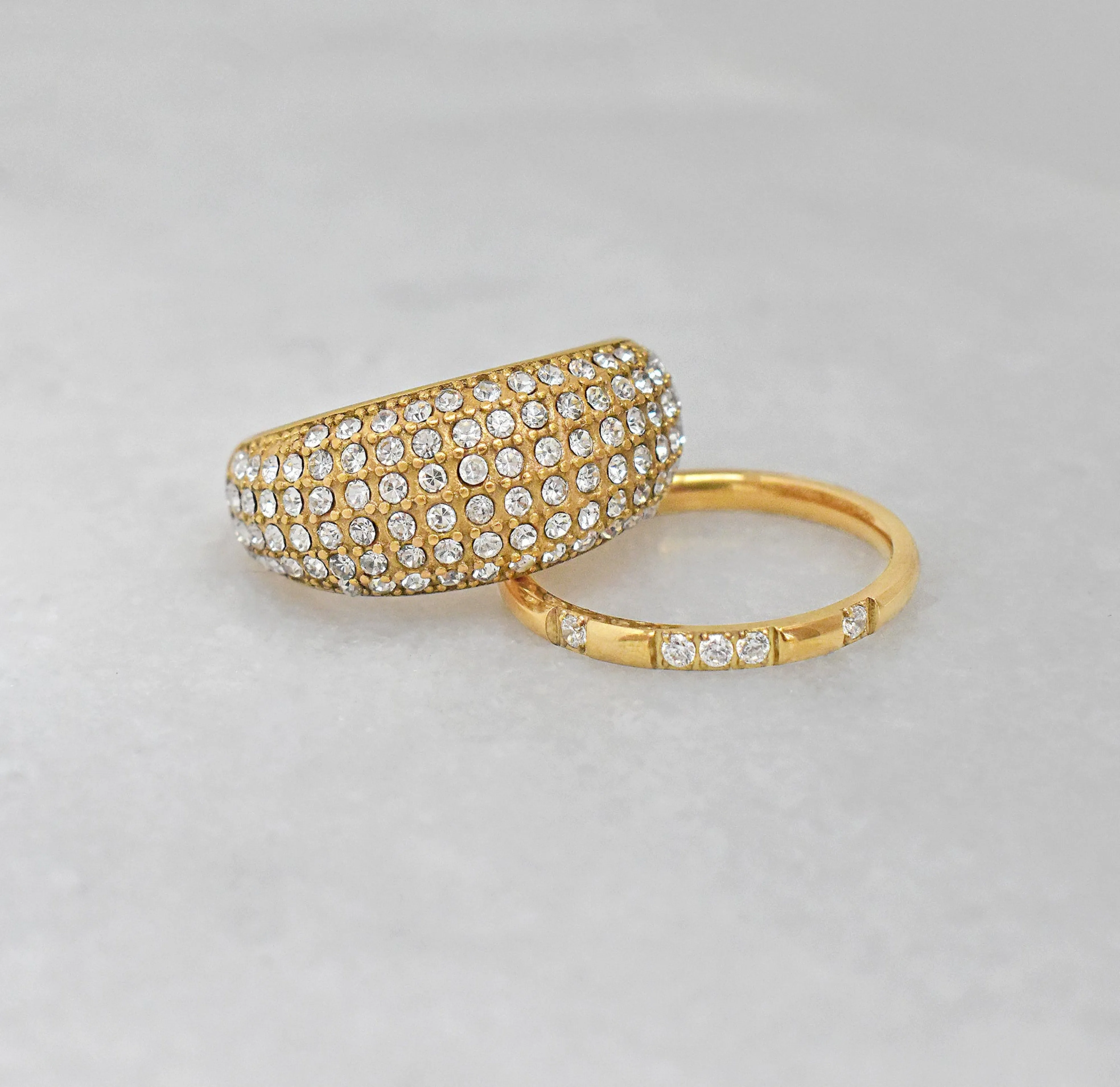 NATALIA GOLD DOME PAVE RING