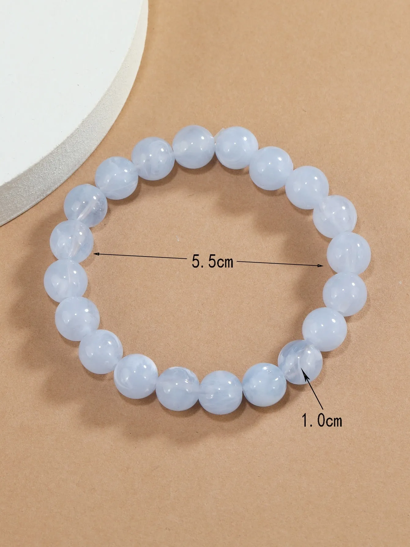 Pale Blue Minimalist Beaded Bracelet for Women Crafted Jewelry Stackable