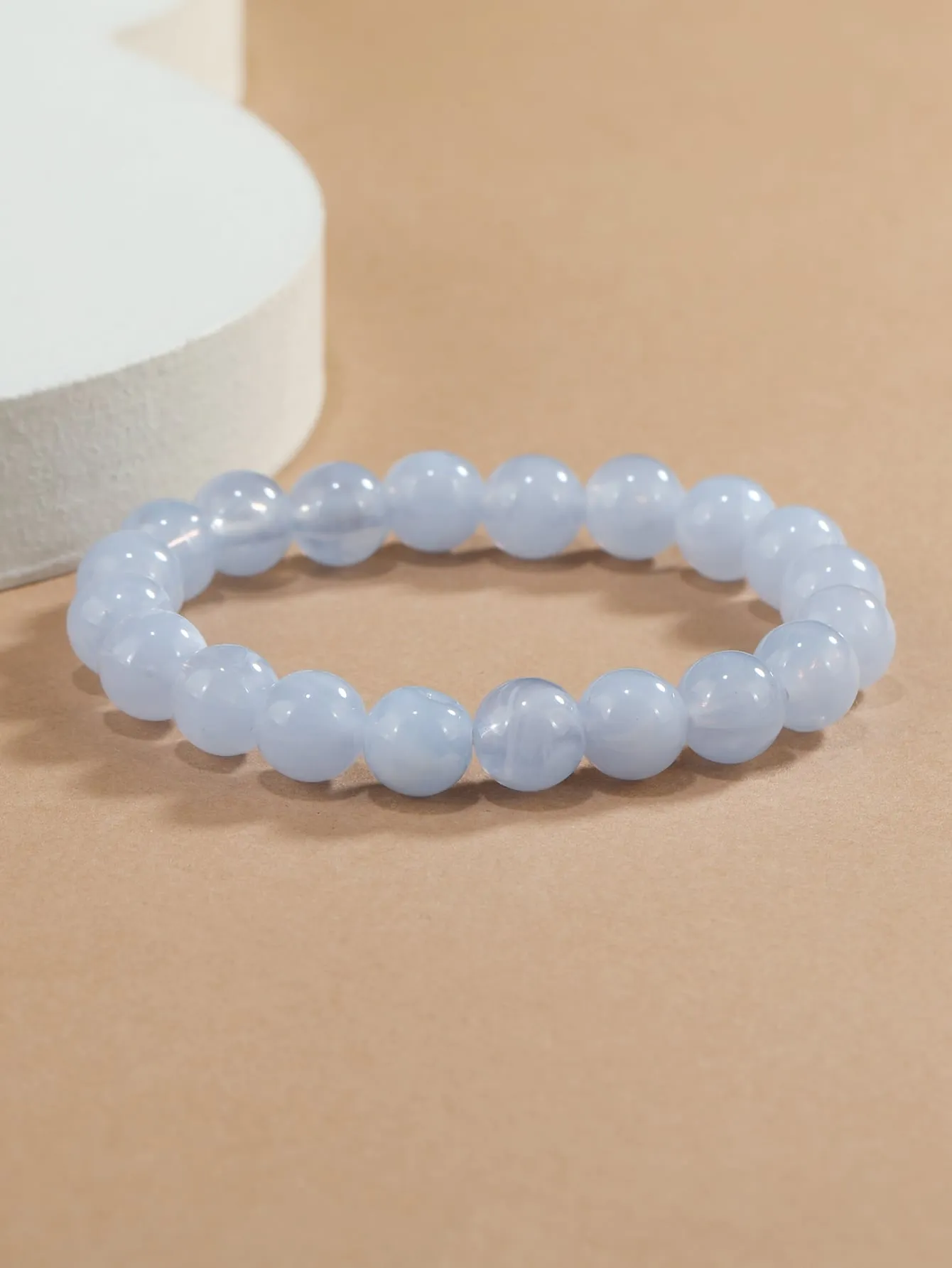 Pale Blue Minimalist Beaded Bracelet for Women Crafted Jewelry Stackable