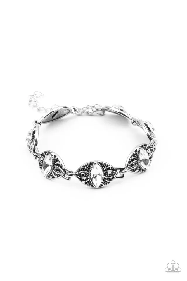 Paparazzi Bracelet ~ Crown Privilege - White