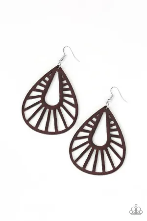 Paparazzi Earring ~ Coachella Chill - Brown