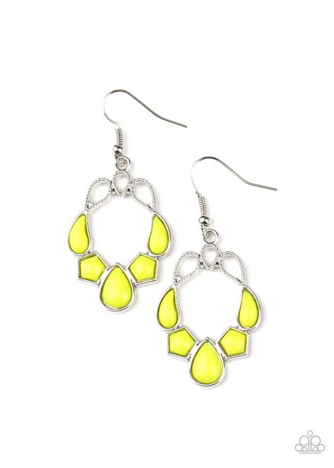 Paparazzi Earring ~ Its Rude to STEER - Yellow