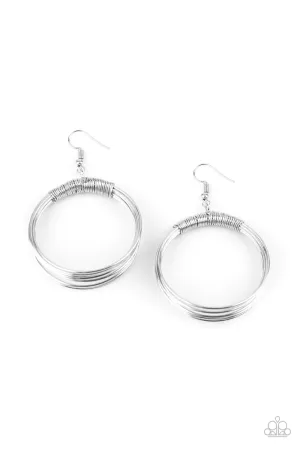 Paparazzi Earring ~ Urban-Spun - Silver