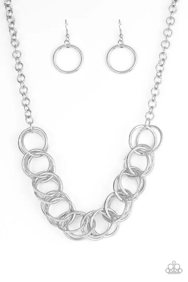 Paparazzi Necklace ~ Heavy Metal Hero - Silver