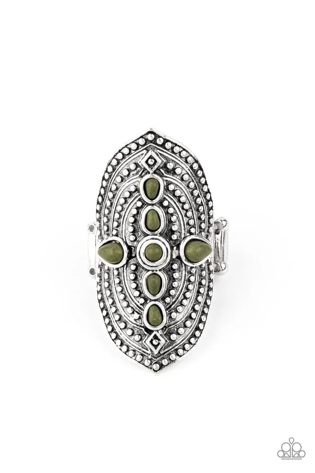 Paparazzi Ring ~ Shield in Place - Green