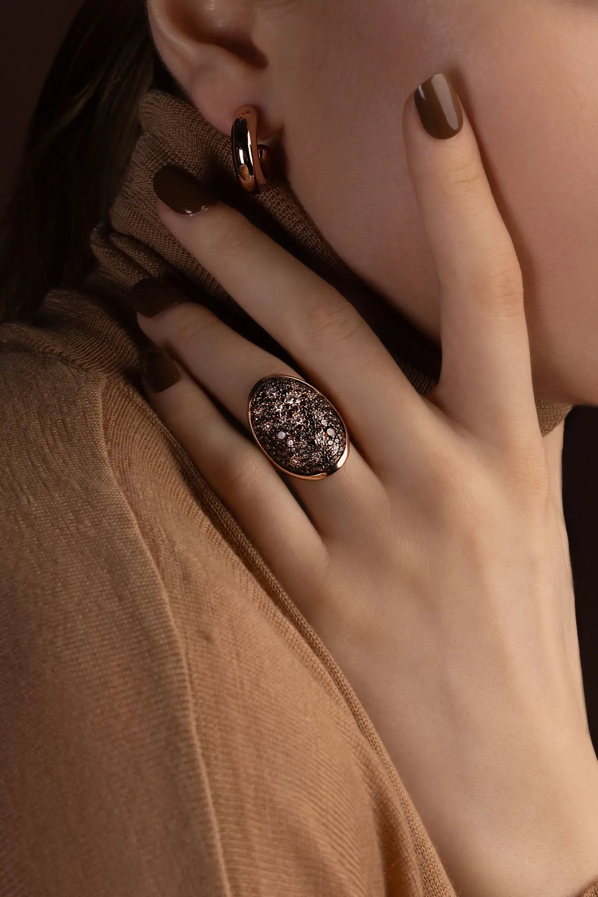 Pavé Chocolate Rose Gold Ring